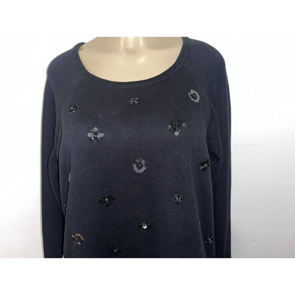 Tommy Bahama Black Pullover Sweatshirt Beaded Size XL New - Picture 2 of 5